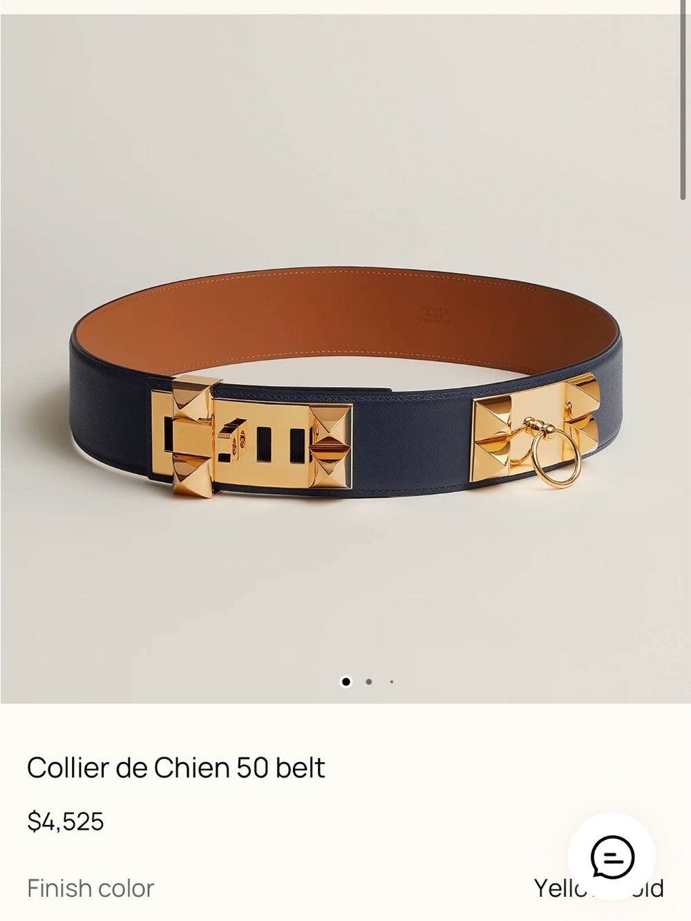 Hermès Collier de Chien Black Box Leather Belt Gold Hardware Size 85 - Picture 3 of 17